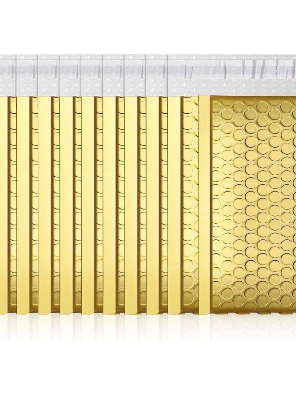 Gold Bubble Mailers 4x8" 50 Pack, Usable Size 4X7" Strong Adhesion